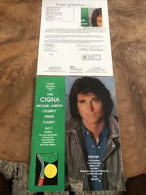 Michael Landon Signed CIGNA Celebrity Tennis Classic 1990 Magazine Auto JSA LOA • $395