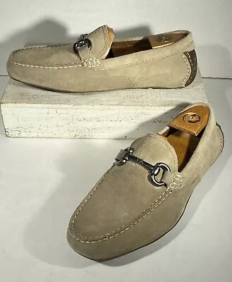 MARC ANTHONY Shoe's Men’s Size 8 Tan Suede Loafers  Car Driving Rubber Sole's • $39