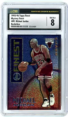 MICHAEL JORDAN 1995-96 Topps Finest Mystery Finest Borderless #M1 CSG 8 Bulls • $89.99