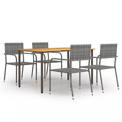 5 Piece Garden Dining Set Poly Rattan Anthracite C9O8 • $835.59