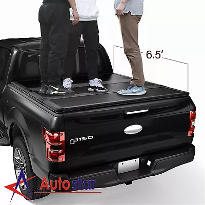 6.5FT Tri-Fold Hard Tonneau Cover For 2015-2024 Ford F-150 F150 Long Bed Truck • $409.97