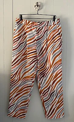 NWOT ANN TAYLOR ZEBRA PRINT THE EASY ANKLE PANT Sz Large Moroccan Spice Pull On • $30