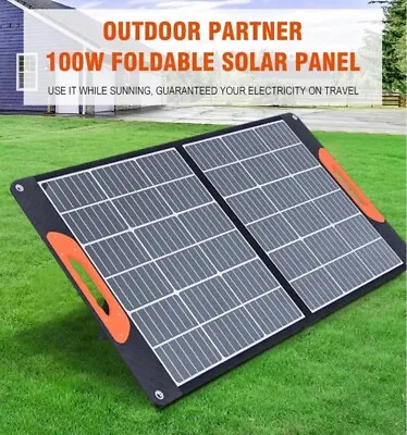 £169.99 • Buy 100w 12v Portable Folding Solar Panel Kit For Car/Caravan/Power Station/Camping