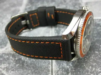 22mm PVC Rubber Band Black Diver Watch Strap For OMEGA Orange For Maratac X1 • $28.68