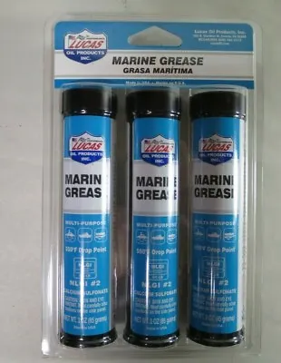 Lucas 10682 Oil Marine Grease 1 Package Of 3 X 3oz Mini Tubes 3 Total Cartridges • $18.84