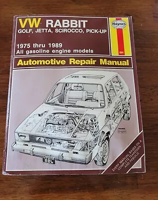 HAYNES VW Rabbit Golf Jetta Scirocco Pick-up Repair Manual ~ 1975 -1992 Book • $9.44