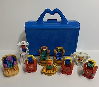 McDonalds Vtg Lunchbox + Robot Changeables Transformers Happy Meal Toys Lot Of 9 • $49