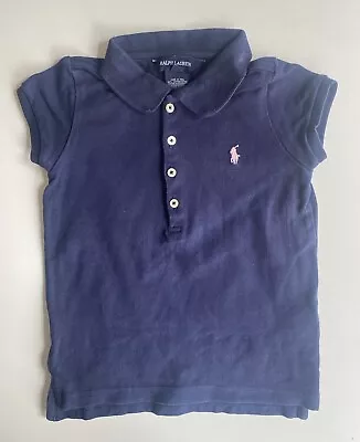 Ralph Lauren Kids Girls Size 4 Navy Blue Polo Shirt Top VGUC • $13.95