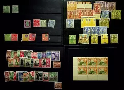 MALTA: Victoria-George VI Unused & Overprint Selection - 4 Stock Cards (74265) • $9.33