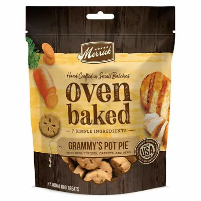 Merrick Oven Baked Grammy's Pot Pie W/ Real Chicken Carrots & Peas Dog Treats • $12.95