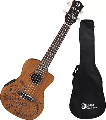 Luna Ukulele Concert Tattoo W/ Preamp • $149