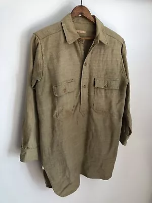 VTG WW1 US Military M-1916 Wool Pop Over Shirt Stained Olive Capt Andrew Godfrey • $500