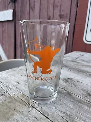 Sherwood Forest Brewery Pint Beer Glass Archer Ale Robin Hood VTG Rare Bow Arrow • $17.50