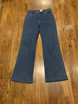 Vertigo Paris Medium Wash Jeans With Stud Embellishment Made In France Size 8 • $19.99