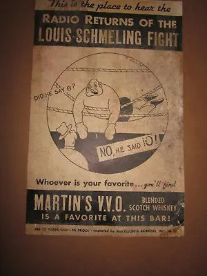 Original 1936 Fight Poster 14x20  Joe Louis Max Schmeling &Paper -Yankee Stadium • $25