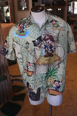 Shirt: Mickey Pirate Hawaiian-Style Handmade See Measurements For Sizing • $9.95