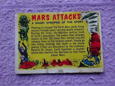£32.99 • Buy A & BC GUM C1965 - MARS ATTACKS # 55 CHECKLIST ( MARKED , OK BUT NOT GREAT COND