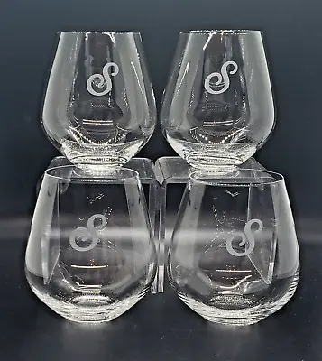 Set Of 4 Lenox Tuscany Classics Flat Stemless Wine Glasses ~ Monogram Initial S • $18.99