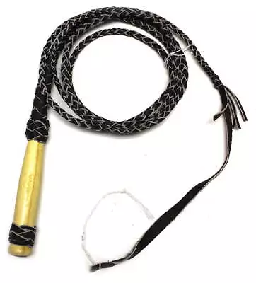 8 FT Brown Real Genuine Leather Braided Bullwhip • $43