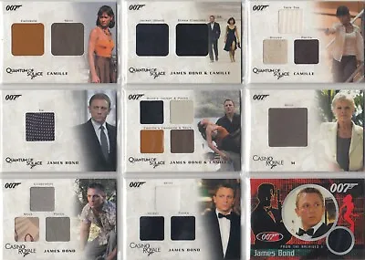 James Bond Costume Card Selection From Archives 2009 In Motion & Classics Sets • £10.99