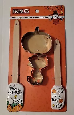 Peanuts Snoopy Happy Fall Idays  4 Piece Cookie Cutters Spatulas Set FALL NEW • $12.99