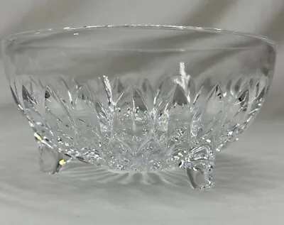 Gorham Nachtmann Althea 6 1/4  Lead Crystal Nut Fruit Footed Bowl Vertical Cut • $12