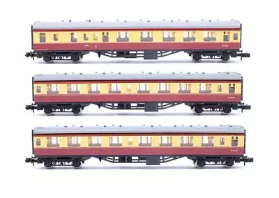 Graham Farish 'n' Gauge 0686/0696 Rake Of 3 Br Crimson/cream Mk1 63ft Coaches • £59.50