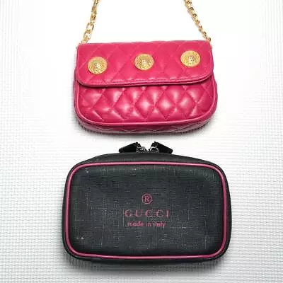 GUCCI And More Pouch Waist Pouch W/Chain Strap PVC Lot Of 2 Used Authentic Ps24 • $0.99