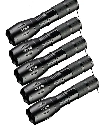 5 X Tactical 18650 Flashlight High Powered 5Modes Zoomable Aluminum • $5.99