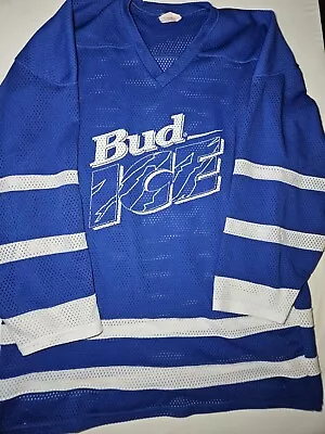 Vtg 90s Bud Ice Hockey Jersey Projoy Size Mens XL • $37.37