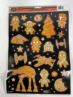 Disney Star Wars Christmas Gingerbread Static Window Clings 20 Decorations • $17.99