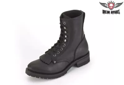 Classic Men's Black Leather Motorcycle Touring Riding & Fashion Boots • $109.99