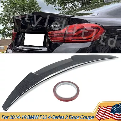 Rear Trunk Lip Spoiler M4 Style For 13-20 BMW F32 4-Series Coupe Carbon Fiber • $77.99
