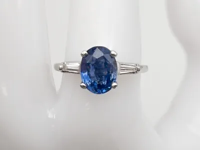 Vintage 1940s $10000 3ct Certified Ceylon Blue Sapphire Diamond Platinum Ring • $1985