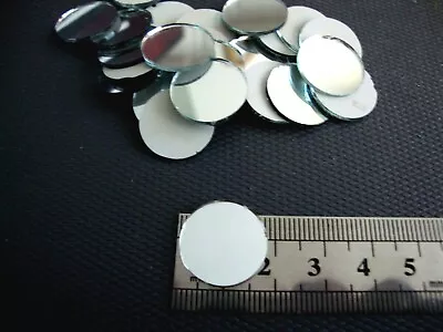 50 # Silver Mirror Round Shaped Approx 18 Mm For Embroidery. • £5.99