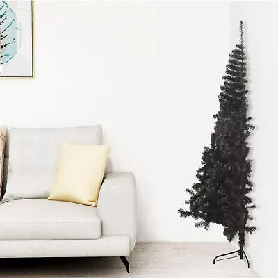 Artificial Half Christmas Tree With Stand Black 120  PVC I4A9 • $65.59