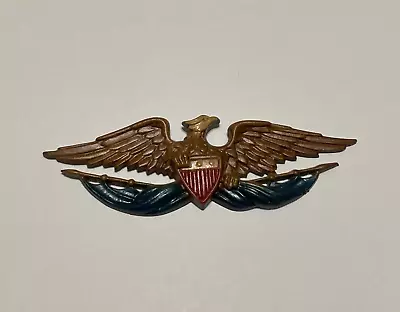 Vintage SEXTON USA American Eagle Cast Metal Plaque Wall Hang Decor 2.5  X 8  • $14.99