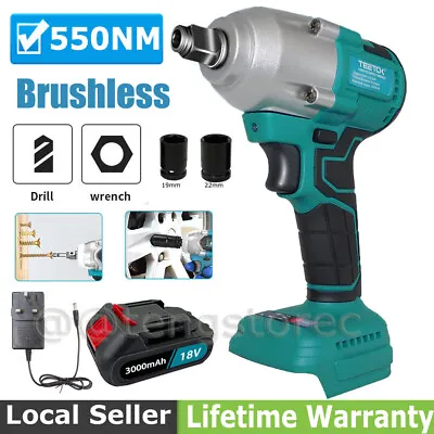 Cordless Brushless Impact Wrench Drill For Makita DTW285Z 18V LXT 1/2  /Battery • £44.90