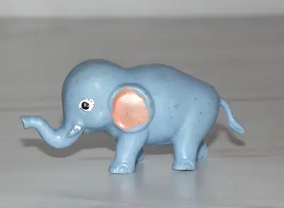 Blue Miniature Tusked Elephant Toy Figurine Vintage Made In Hong Kong No. 904 • $4.19