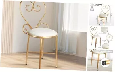  Vanity ChairsVelvet Makeup ChairWhite Stool Ottoman Modern E Love White • $72.77