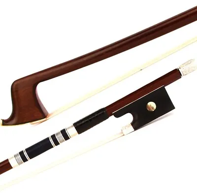 Superb Master Antique Pernambuco Violin Bow 4/4 Ebony Big Eye Frog Carved Silver • $398.99