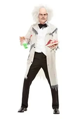 £16.95 • Buy Mad Scientist Costume, Grey, With Coat & Latex Wig Large