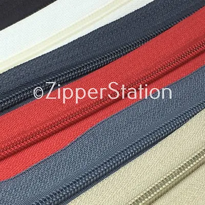 5 Meters SIZE 3 Continuous Zip Zippers Includes 10 Slides. Choice 20 Colours • £4.55