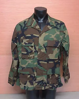 US Military Issue Woodland BDU Camouflage Combat Jacket Coat Size Large Short • $28.99