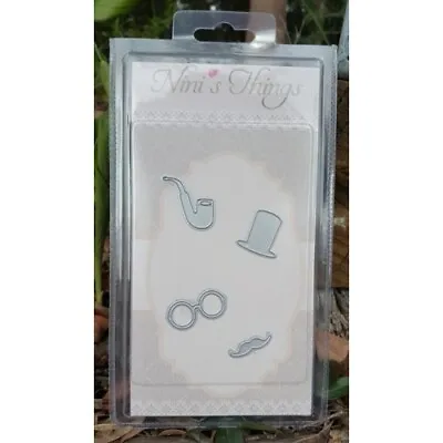 Nini's Things Top Hat Accessories Die Set Stencil Cutting Scrapbook Mustache • $9.75