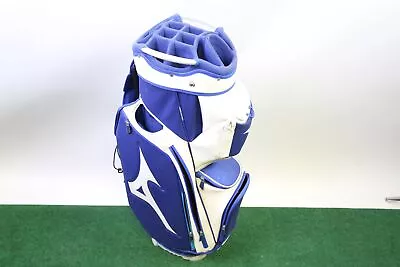 Mizuno Cart Golf Bag Blue/White 14 Dividers 8 Pockets Shoulder Strap • $225.14