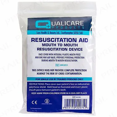 CPR RESUSCITATION FACE MASK SHIELD Mouth To Mouth First Aid Sheet/Cover Refill • £4.03