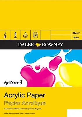 Daler Rowney System 3 Acrylic Painting Paper Pad - A2 • £34.75