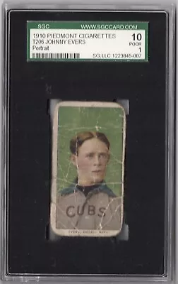 1909 T206 Johnny Evers SGC 1 Pr Green Portrait Piedmont 350 Factory 25 HOF • $250