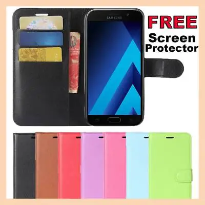 $7.95 • Buy Leather Flip Case Wallet Gel Cover Stand For Samsung Galaxy A5 J2 J5 J7 Pro 2017